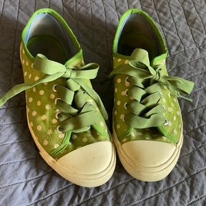 Lime polka dot Boden “Chucks” sneakers